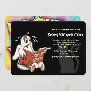 Reading ghost stories party,Halloween  Invitation