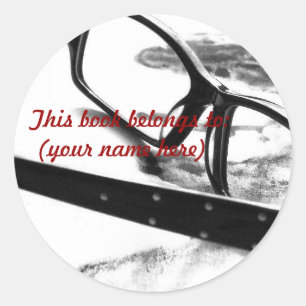 Reading glasses classic round sticker
