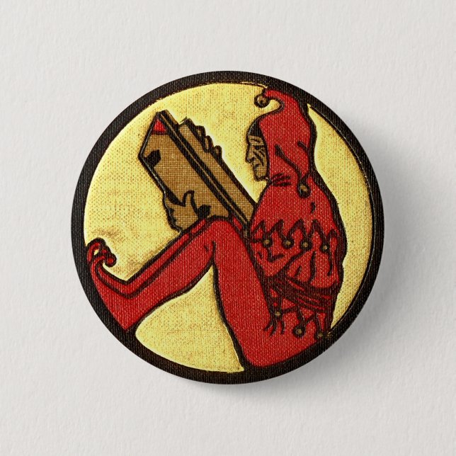 Reading Gnome 6 Cm Round Badge (Front)