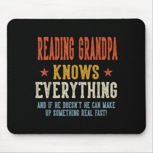 Reading grandpa knows everything father's day mouse pad