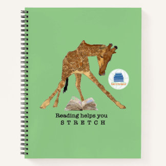 Reading Helps You Stretch Giraffe Notebook