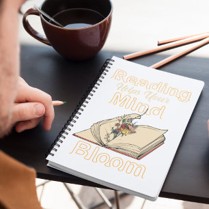 Reading helps your mind bloom notebook