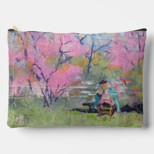 Reading Her Letter Redbuds / Artist Larry Lerew Accessory Pouch