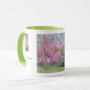 Reading Her Letter Redbuds / Artist Larry Lerew Mug