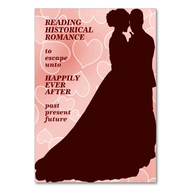 Reading Historical Romance Bookmark Table Number (Front)
