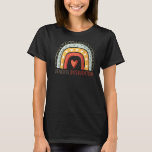 Reading Intervention Teacher Rainbow Back To Scho T-Shirt