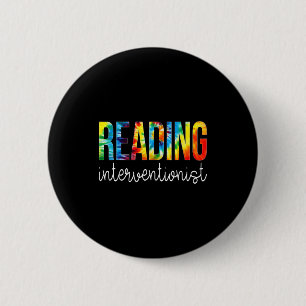 Reading interventionist tie dye appreciation back 6 cm round badge