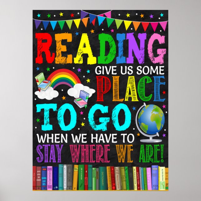 Reading is an Adventure Classroom Poster (Front)