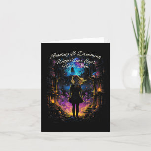 Reading Is Dreaming With Your Eyes Open Quote Book Card