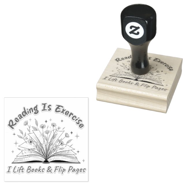 Reading Is Exercise....  Rubber Stamp (Stamped)