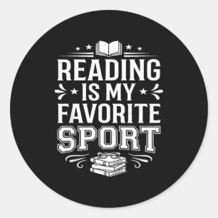Reading is favorite sport book reader bookworm classic round sticker