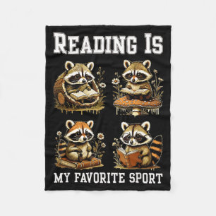 Reading is favourite sport cottagecore funny fleece blanket