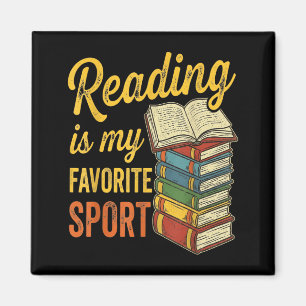 Reading is favourite sport funny book lover readin magnet