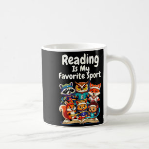 Reading is favourite sport funny cute animals coffee mug