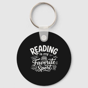 Reading is favourite sport funny librarian bookwor key ring