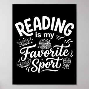 Reading is favourite sport funny librarian bookwor poster
