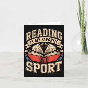 Reading is favourite sport women men funny book card