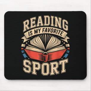 Reading is favourite sport women men funny book mouse pad