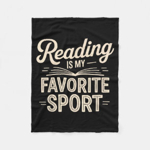 Reading is favourite sport women men retro book fleece blanket
