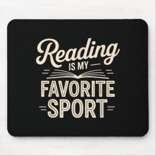 Reading is favourite sport women men retro book mouse pad