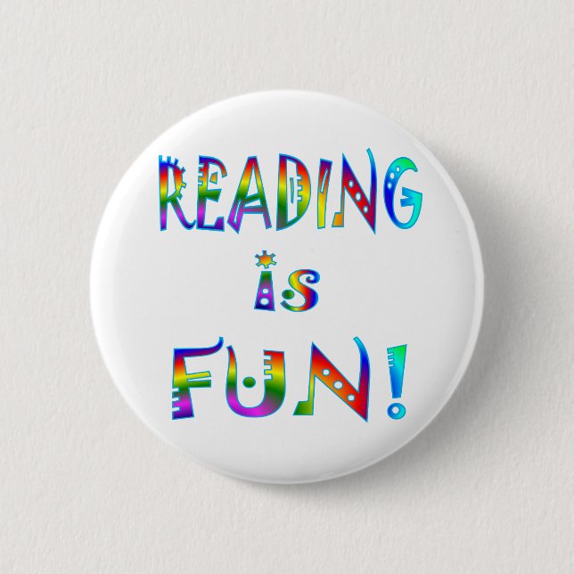 Reading is Fun 6 Cm Round Badge (Front)