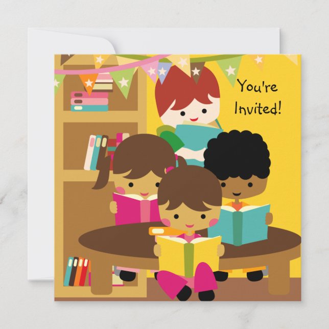 Reading is Fun Birthday Invitation (Front)