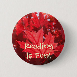 Reading is Fun! buttons school kids read Leaves