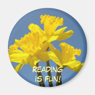 Reading is Fun! magnets Read School Kids Daffodils