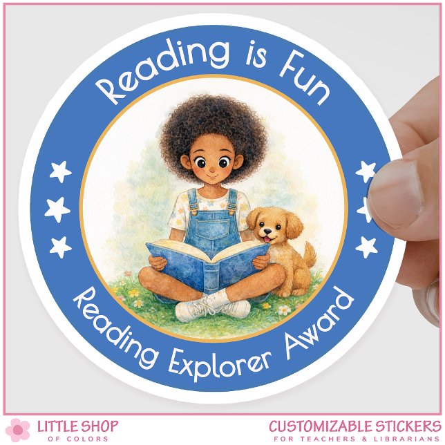 Reading is Fun Reading Explorer Award Classic Round Sticker (Creator Uploaded)