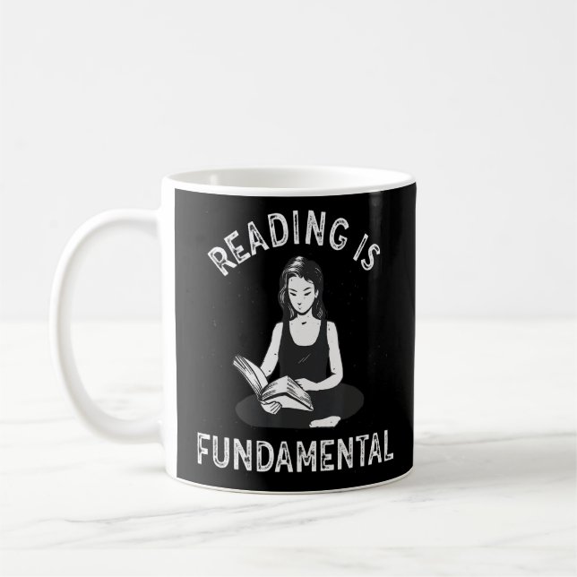 Reading Is Fundamental Geeky Bookworm Poetry Litre Coffee Mug (Left)