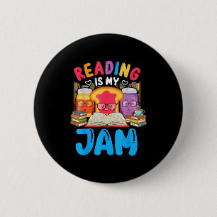 Reading is jam funny love to read books girls boys 6 cm round badge