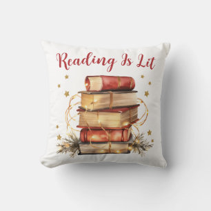 Reading Is Lit, Book Lover Cushion