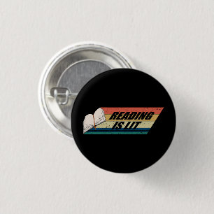 Reading Is Lit - Reading Books Vintage Retro 3 Cm Round Badge
