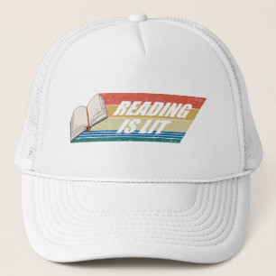 Reading Is Lit - Reading Books Vintage Retro Trucker Hat