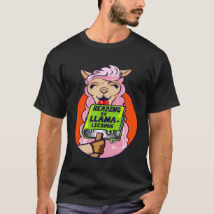 Reading Is Llama Licious Book Worm Teacher Appreci T-Shirt
