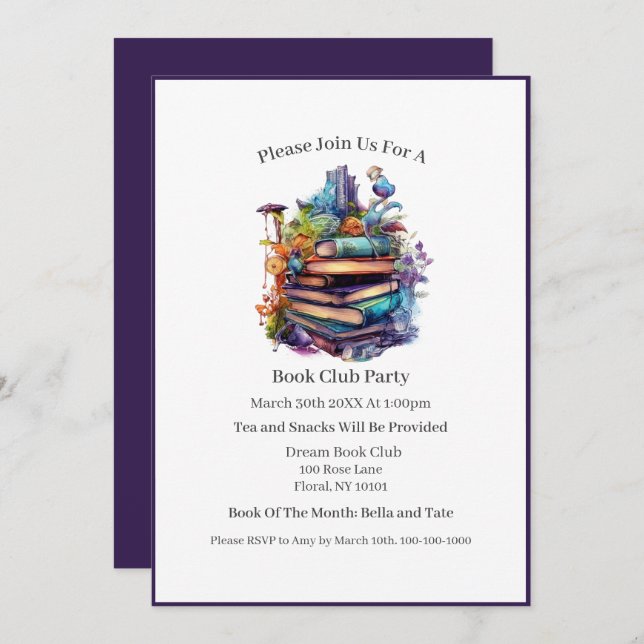 Reading is Magical, Book Club Invitation (Front/Back)