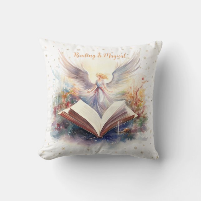 Reading is Magical Snowflake Design Cushion (Front)