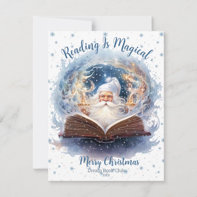 Reading is Magical Snowflake Design Holiday Card (Front)