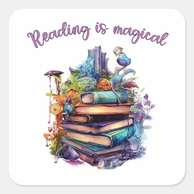 Reading is Magical Square Sticker (Front)