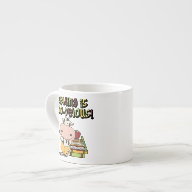 Reading is Moo-velous Espresso Cup (Front Left)
