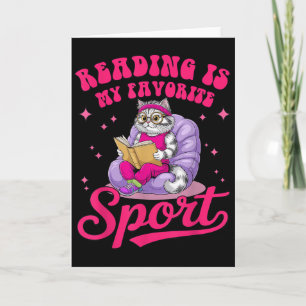 Reading Is My Favorite Srt Funny Cat Book Lover Li Card