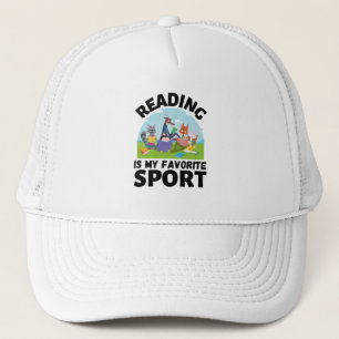 Reading Is My Favourite Sport Animals Reading Book Trucker Hat