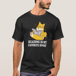 Reading Is My Favourite Sport Dog Reading Books T-Shirt