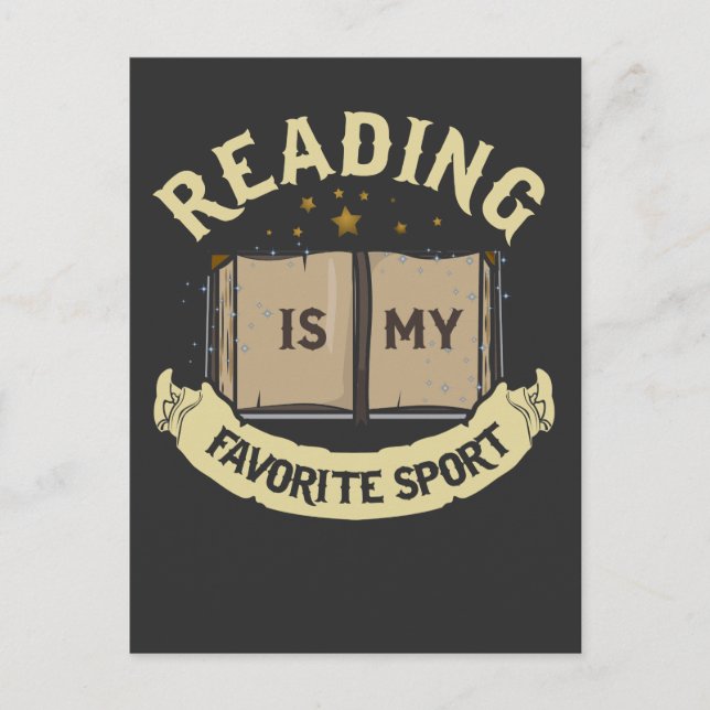 Reading Is My Favourite Sport Funny Book Reader Postcard (Front)
