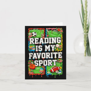 Reading is my favourite sport funny introvert card