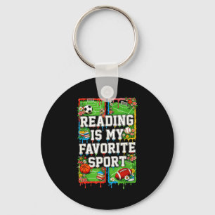 Reading is my favourite sport funny introvert  key ring