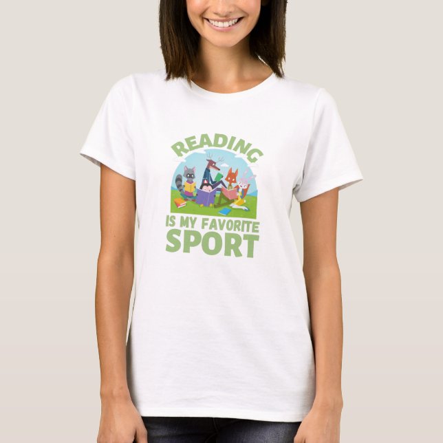Reading Is My Favourite Sport Reading Forest T-Shirt (Front)