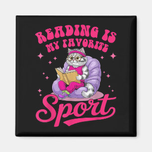 Reading Is My Favourite Srt Funny Cat Book Lover L Magnet