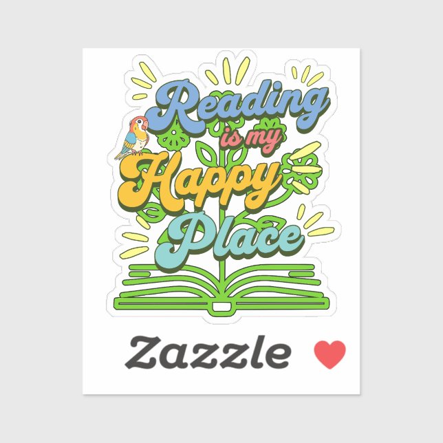 Reading is My Happy Place Colorful Vinyl Sticker (Sheet)