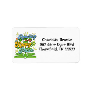 Reading is My Happy Place Colourful Address Labels